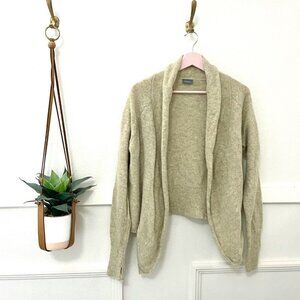 Pappus Knits Latvia Tan Open Front 100% Wool Sweater One Size